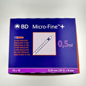 BD Micro Fine + 0.5ml Insulin Syringe & Needle 30g x 8mm (100pcs)