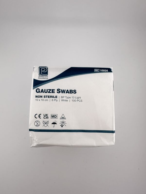 Gauze Swabs: 10 x 10cm 8 ply x 100