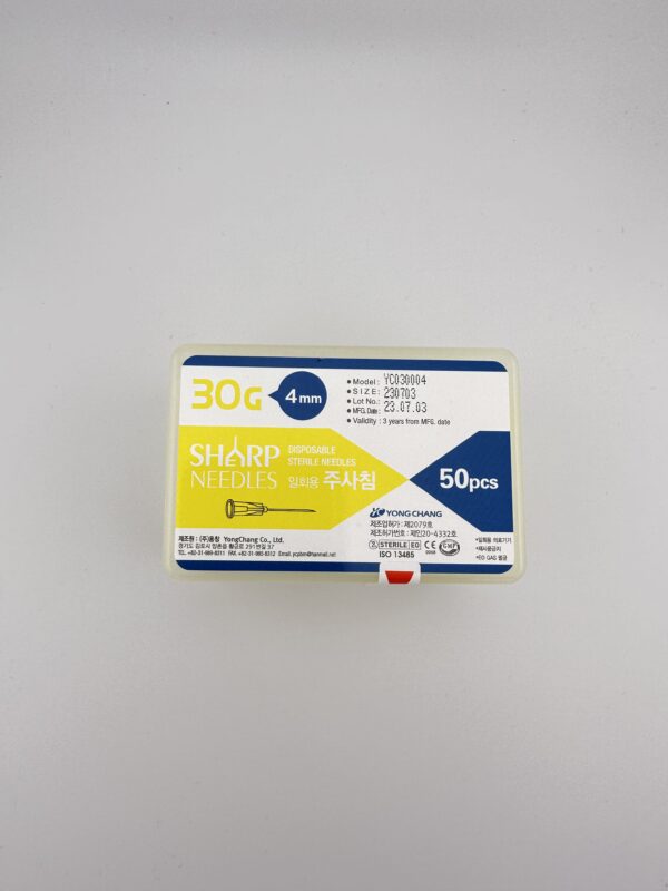 Mesotherapy Needle - SHARP 30g x 4mm box of 50pcs