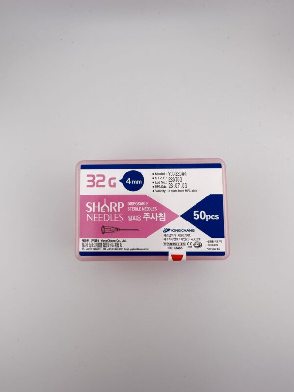 Mesotherapy Needle - SHARP 32g x 4mm box of 50pcs