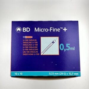 BD Micro Fine+ 0.5ml Insulin Syringe & Needle 29g x 12.7mm x 100