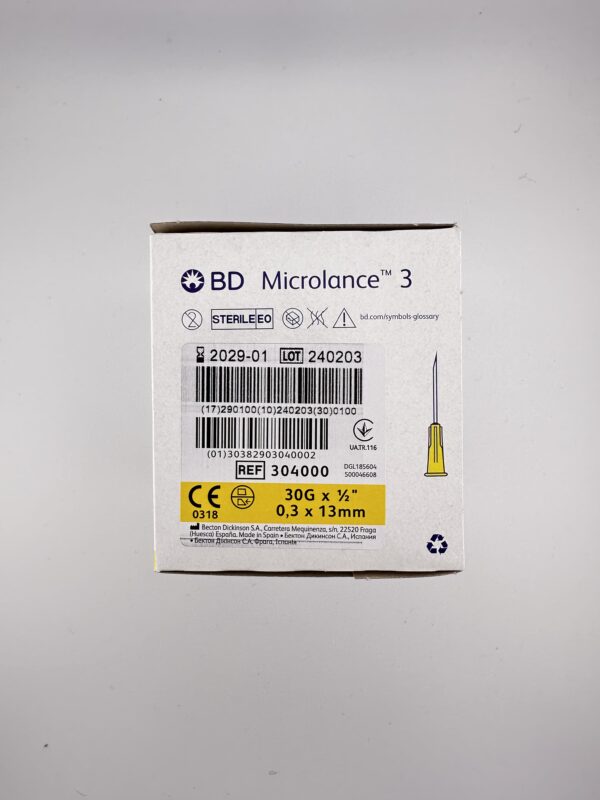 BD Microlance 3 Needles Yellow 30g x 0.5" (13mm) x 100